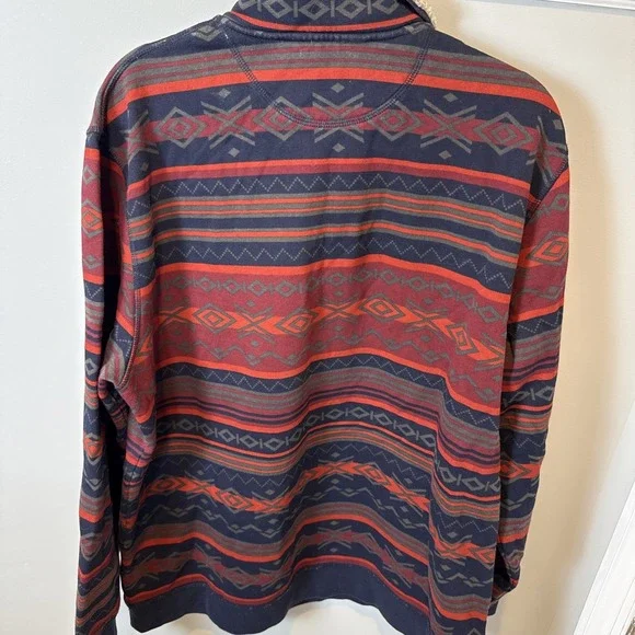 L.L.Bean Half-zip Men'sNavajo Aztec Mens 512319 Sherpa Collar Sweater Size XLT
